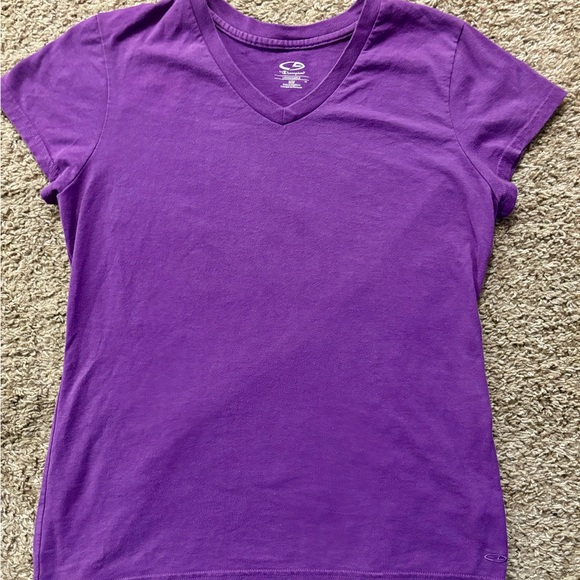 Champion brand Performance V-Neck T-Shirt Style Purple Woman size Med. No flaws - Picture 5 of 11
